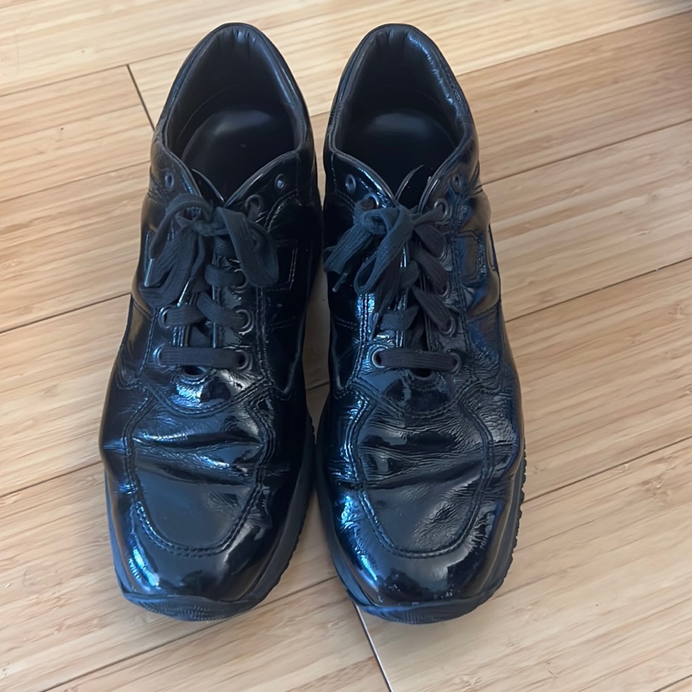 Black Patent Leather Hogan Interactive Sneakers |… - image 2